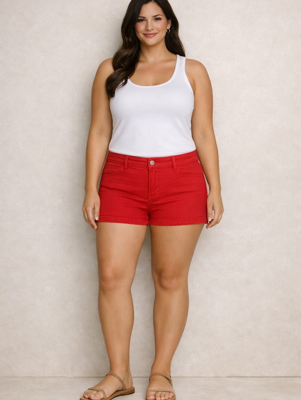 NEW Universal Thread Women's High-Rise Sailor Jean Shorts Red Size 14